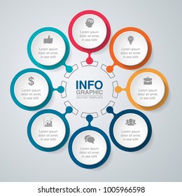 Vector infographic template for diagram, graph, presentation, chart, business concept with 8 options.