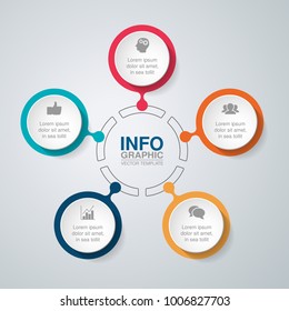 Vector infographic template for diagram, graph, presentation, chart, business concept with 5 options.