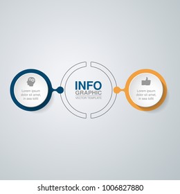 Vector infographic template for diagram, graph, presentation, chart, business concept with 2 options.
