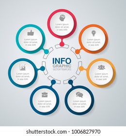 Vector infographic template for diagram, graph, presentation, chart, business concept with 7 options.