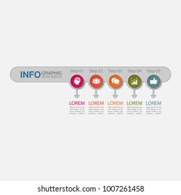 Vector infographic template for diagram, graph, presentation, chart, business concept with 5 options.