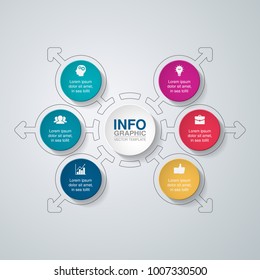 Vector infographic template for diagram, graph, presentation, chart, business concept with 6 options.
