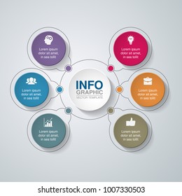 Vector infographic template for diagram, graph, presentation, chart, business concept with 6 options.