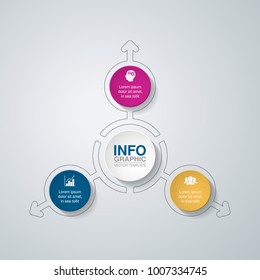 Vector infographic template for diagram, graph, presentation, chart, business concept with 3 options.