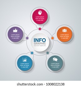Vector infographic template for diagram, graph, presentation, chart, business concept with 5 options.