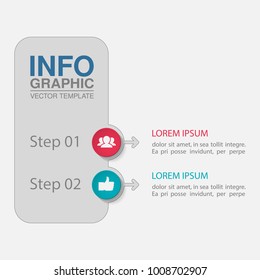 Vector infographic template for diagram, graph, presentation, chart, business concept with 2 options.
