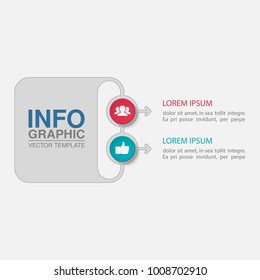 Vector infographic template for diagram, graph, presentation, chart, business concept with 2 options.