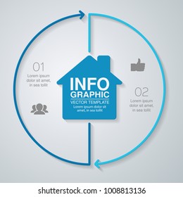Vector infographic template for diagram, graph, presentation, chart, business concept with 2 options.