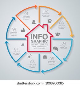 Vector infographic template for diagram, graph, presentation, chart, business concept with 8 options.