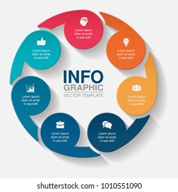 Vector infographic template for diagram, graph, presentation, chart, business concept with 7 options.