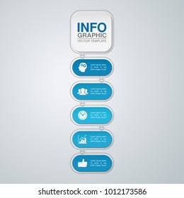 Vector infographic template for diagram, graph, presentation, chart, business concept with 5 options.