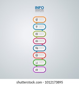 Vector infographic template for diagram, graph, presentation, chart, business concept with 8 options.