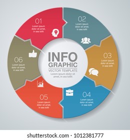 Vector infographic template for diagram, graph, presentation, chart, business concept with 6 options.