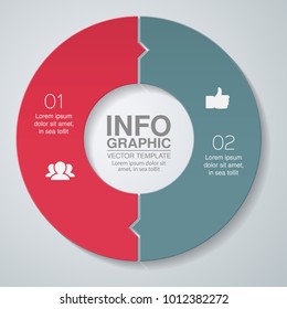 Vector infographic template for diagram, graph, presentation, chart, business concept with 2 options.