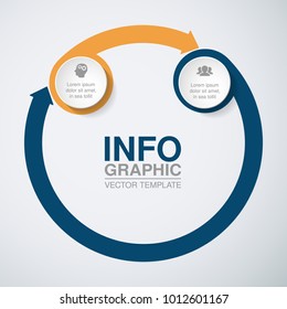 Vector infographic template for diagram, graph, presentation, chart, business concept with 2 options.