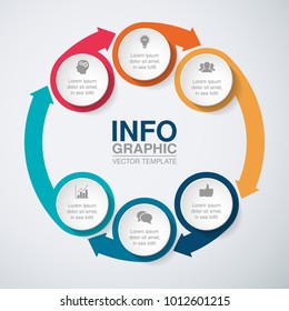 Vector infographic template for diagram, graph, presentation, chart, business concept with 6 options.