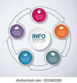 Vector infographic template for diagram, graph, presentation, chart, business concept with 5 options.