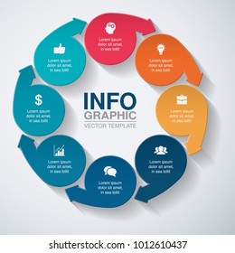 Vector infographic template for diagram, graph, presentation, chart, business concept with 8 options.