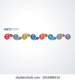 Vector infographic template for diagram, graph, presentation, chart, business concept with 8 options.
