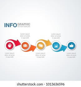 Vector infographic template for diagram, graph, presentation, chart, business concept with 5 options.