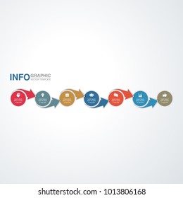 Vector infographic template for diagram, graph, presentation, chart, business concept with 7 options.