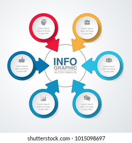 Vector infographic template for diagram, graph, presentation, chart, business concept with 6 options.