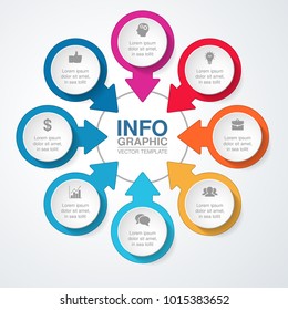 Vector infographic template for diagram, graph, presentation, chart, business concept with 8 options.