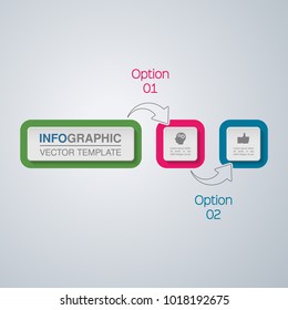 Vector infographic template for diagram, graph, presentation, chart, business concept with 2 options.