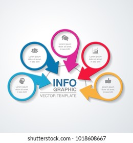 Vector infographic template for diagram, graph, presentation, chart, business concept with 5 options.