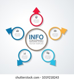 Vector infographic template for diagram, graph, presentation, chart, business concept with 5 options.