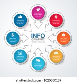 Vector infographic template for diagram, graph, presentation, chart, business concept with 8 options.