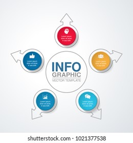 Vector infographic template for diagram, graph, presentation, chart, business concept with 5 options.