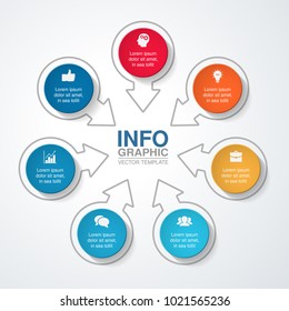 Vector infographic template for diagram, graph, presentation, chart, business concept with 6 options.