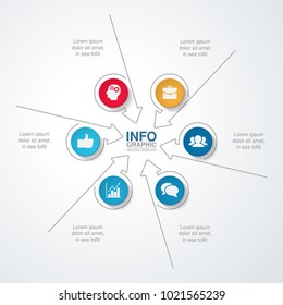Vector infographic template for diagram, graph, presentation, chart, business concept with 6 options.