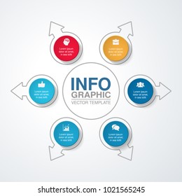 Vector infographic template for diagram, graph, presentation, chart, business concept with 6 options.