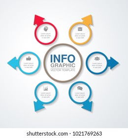 Vector infographic template for diagram, graph, presentation, chart, business concept with 6 options.