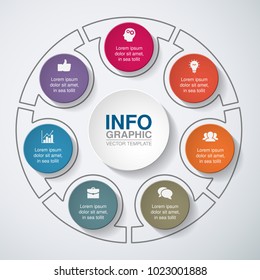 Vector infographic template for diagram, graph, presentation, chart, business concept with 7 options.
