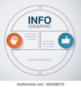 Vector infographic template for diagram, graph, presentation, chart, business concept with 2 options.