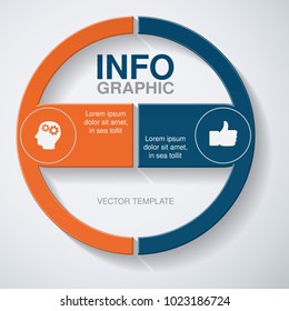 Vector infographic template for diagram, graph, presentation, chart, business concept with 2 options.