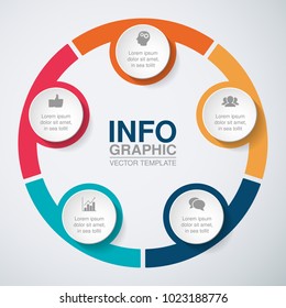 Vector infographic template for diagram, graph, presentation, chart, business concept with 5 options.