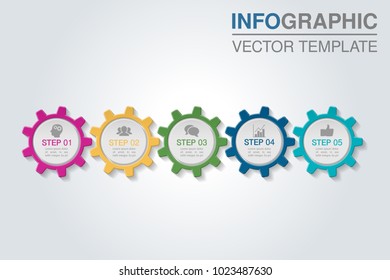 Vector infographic template for diagram, graph, presentation, chart, business concept with 5 options.