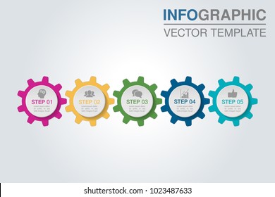 Vector infographic template for diagram, graph, presentation, chart, business concept with 5 options.