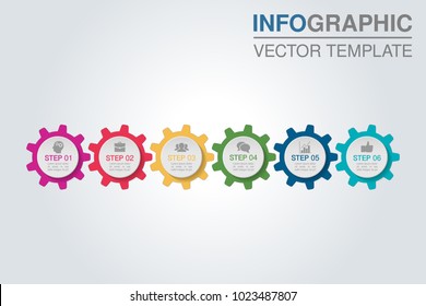 Vector infographic template for diagram, graph, presentation, chart, business concept with 6 options.
