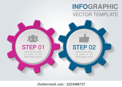 Vector infographic template for diagram, graph, presentation, chart, business concept with 2 options.