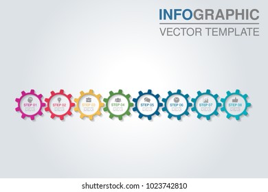 Plantilla de infografía vectorial para diagrama, gráfico, presentación, gráfico, concepto de negocio con 8 opciones.