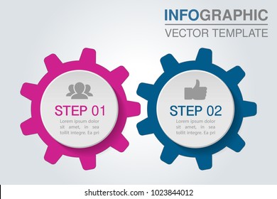 Vector infographic template for diagram, graph, presentation, chart, business concept with 2 options.