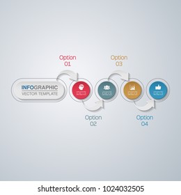 Vector infographic template for diagram, graph, presentation, chart, business concept with 4 options.