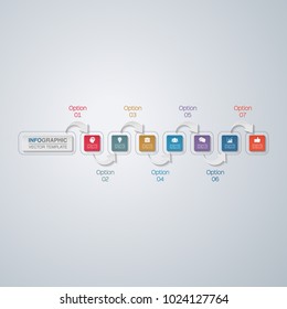 Vector infographic template for diagram, graph, presentation, chart, business concept with 7 options.