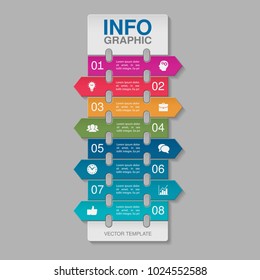 Vector infographic template for diagram, graph, presentation, chart, business concept with 8 options.