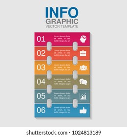 Vector infographic template for diagram, graph, presentation, chart, business concept with 6 options.